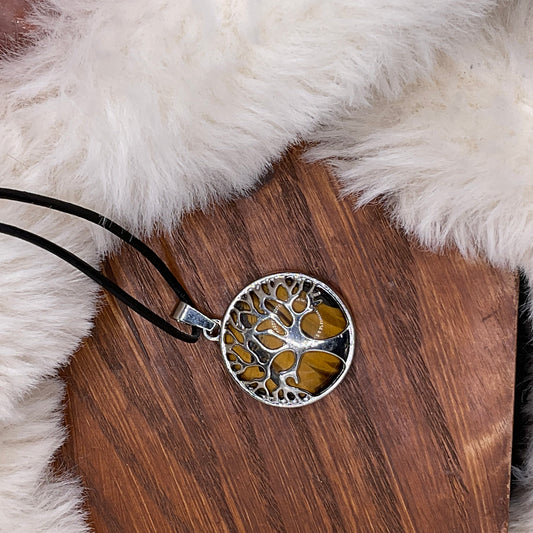 Collier Arbre de vie et Oeil de Tigre