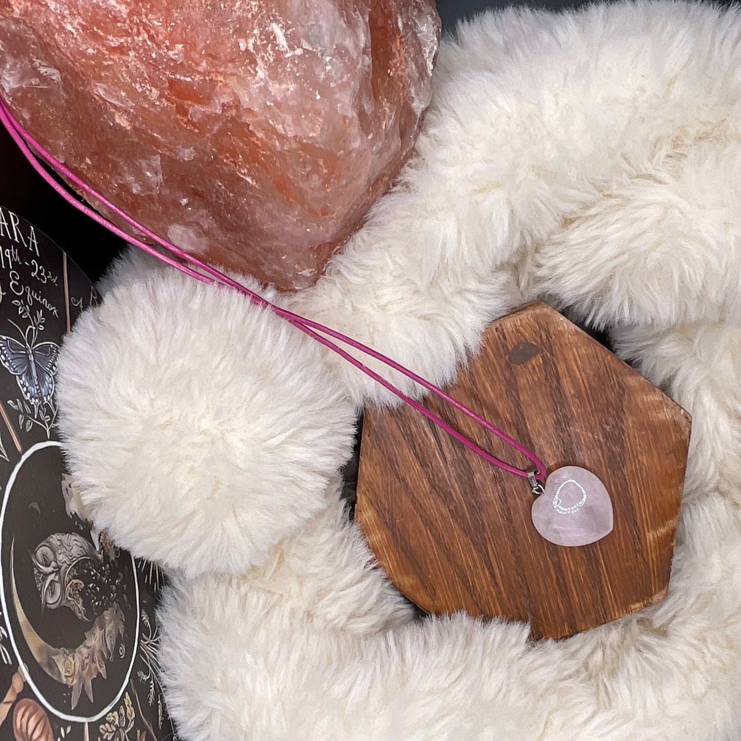 Collier COEUR Quartz Rose