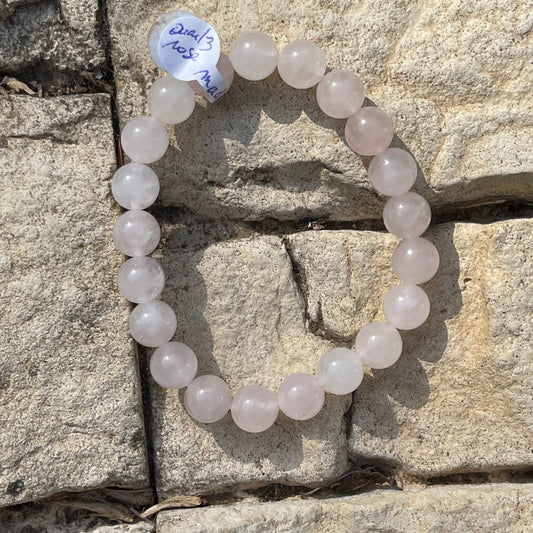 Bracelet Quartz Rose Madagascar 7/8mm