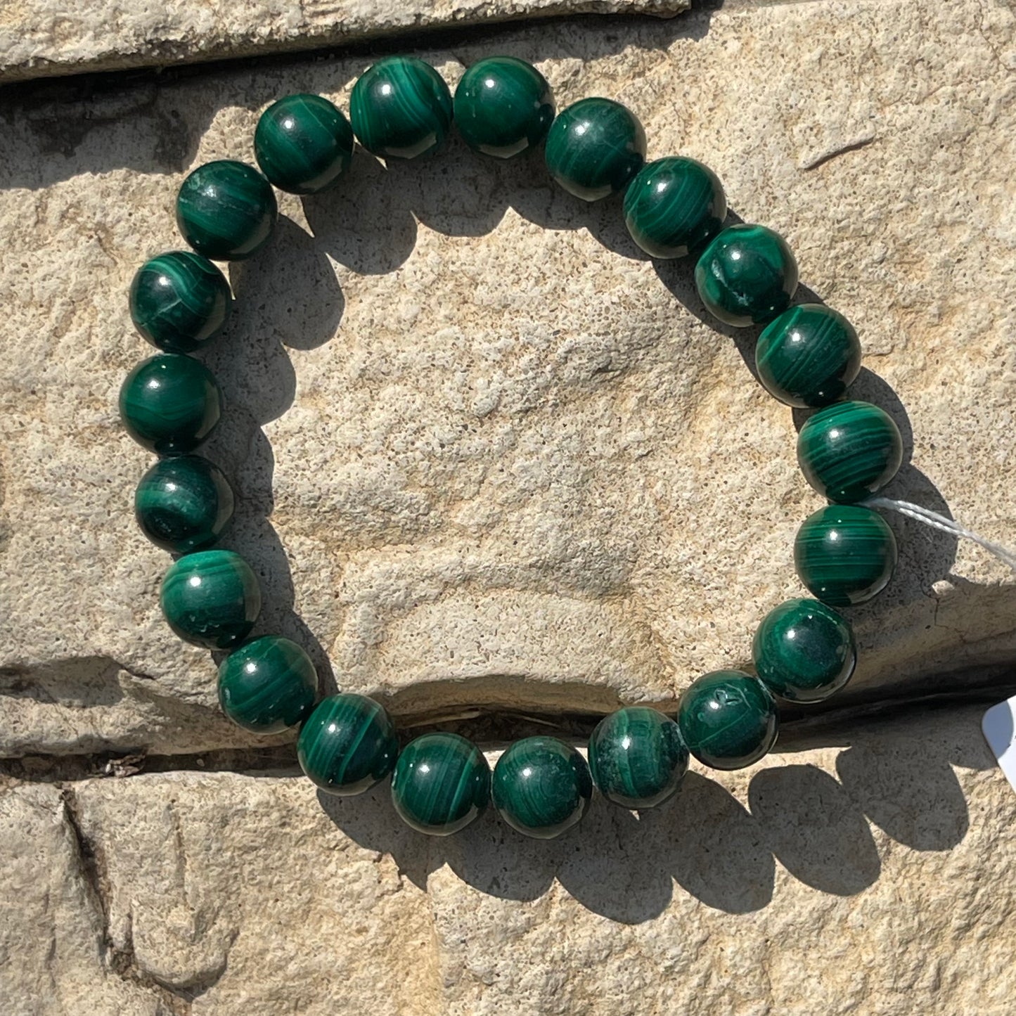 Bracelet Malachite AB perles 10mm