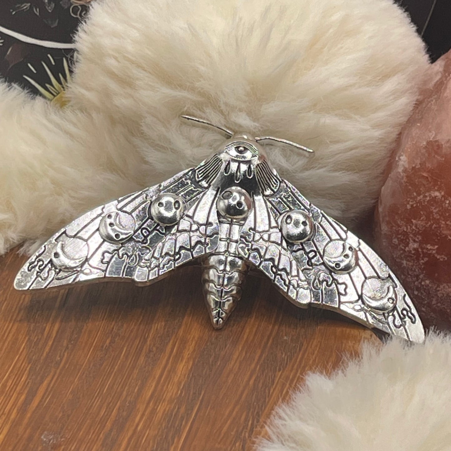 Barrette "Papillon de Nuit et Cycle Lunaire"